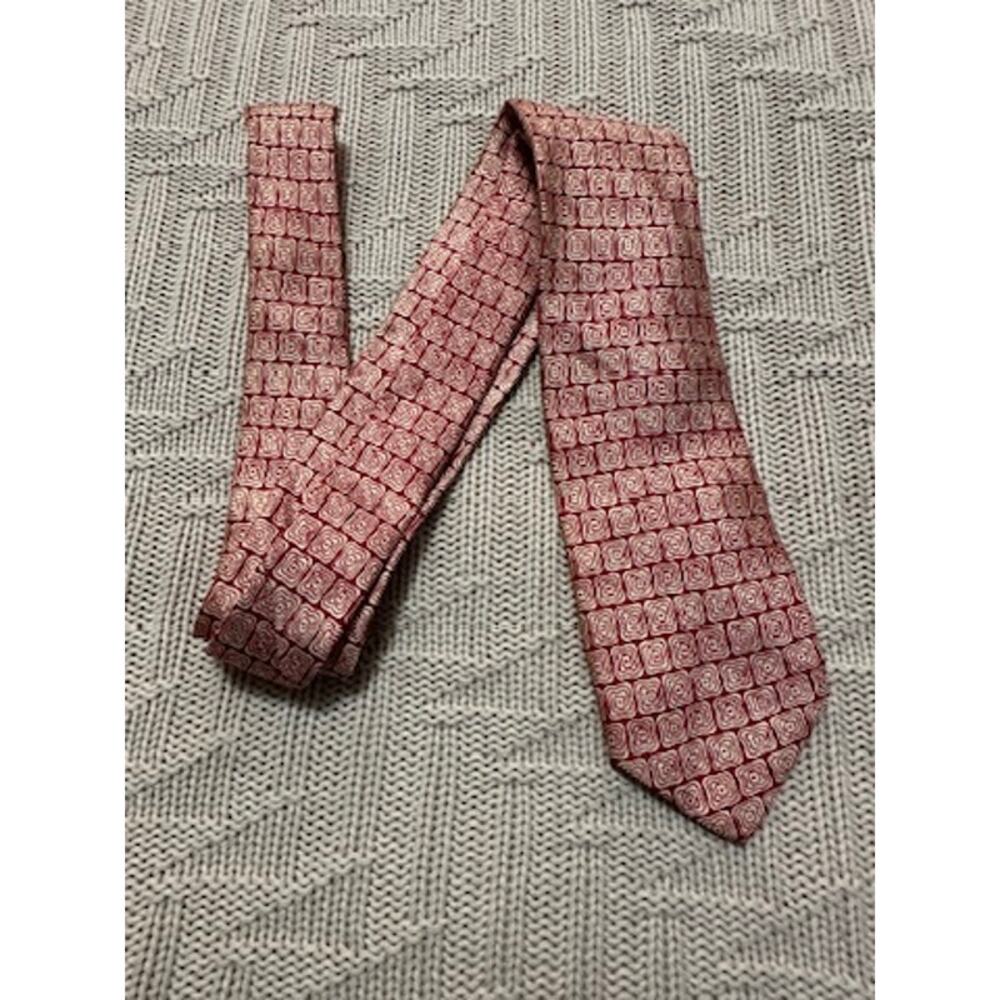 Vintage 60s Bronzini red abstract silk tie